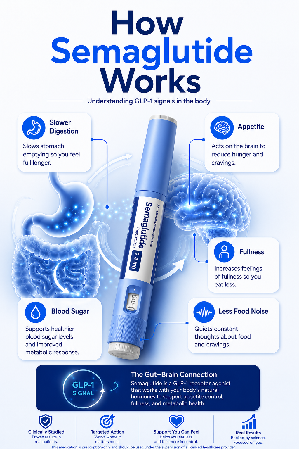 How semaglutide works graphic